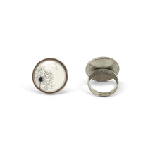 Charger l'image dans la galerie, Bague Ciseaux Cabochon, "Pissenlits",   argenté (ref.91a)