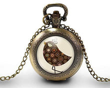 Charger l'image dans la galerie, Montre gousset "l'oiseau chic", bronze (ref.86)
