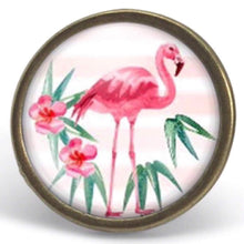 Charger l'image dans la galerie, Bague Cabochon -  "Le flamand rose", bronze (ref.6)