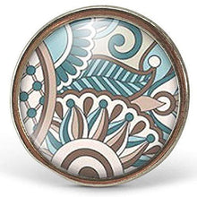 Charger l'image dans la galerie, Bague Cabochon "motifs doux" , argenté (ref.60a)