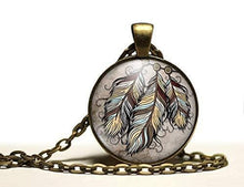Charger l'image dans la galerie, Collier cabochon, collier illustré "l'attraperêves",   bronze (ref.69)