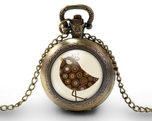 Charger l'image dans la galerie, Montre gousset "l'oiseau chic", bronze (ref.86)