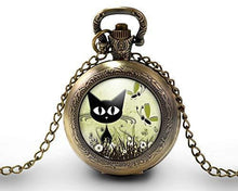 Charger l'image dans la galerie, Montre gousset "le chat dans la prairie",  bronze (ref.70)