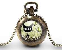 Charger l'image dans la galerie, Montre gousset "le chat dans la prairie",  bronze (ref.70)