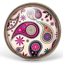 Charger l'image dans la galerie, Bague Cabochon "Paisley" , argenté (ref.88a)