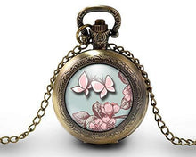 Charger l'image dans la galerie, Montre gousset, Papillon "Papillon Rose", bronze (ref.44)