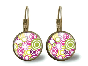 boucles d'oreilles "seventies pop",  bronze (ref.3)