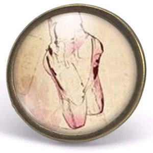 Bague cabochon "danse classique",bronze (ref.72)