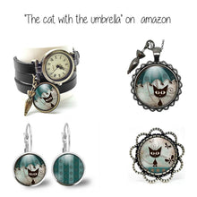 Charger l&#39;image dans la galerie, Bague Cabochon - Chat &quot;Le Chat Au Parapluie&quot;, bronze (ref.2)