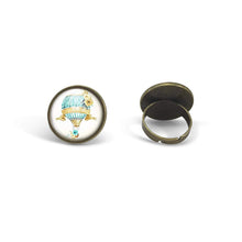 Charger l&#39;image dans la galerie, Bague Cabochon - Ballon &quot;ballon doux&quot; - bronze (ref.18)