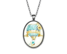 Charger l&#39;image dans la galerie, Collier Cabochon Ballon &quot;ballon doux&quot;, argenté(ref.18a)