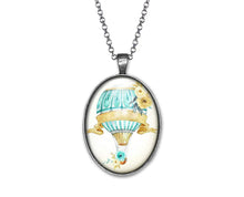 Charger l&#39;image dans la galerie, Collier Cabochon Ballon &quot;ballon doux&quot;, argenté(ref.18a)