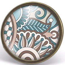 Charger l&#39;image dans la galerie, Bague cabochon &quot;motifs doux&quot;, bronze (ref.60)