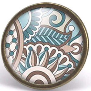 Bague cabochon "motifs doux", bronze (ref.60)