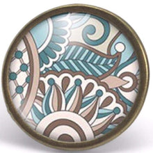 Charger l&#39;image dans la galerie, Bague cabochon &quot;motifs doux&quot;, bronze (ref.60)