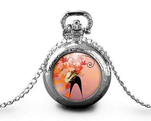 Charger l&#39;image dans la galerie, Montre gousset  Chat &quot;automne&quot;     argenté (ref.28a)