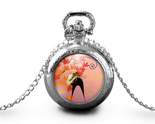 Charger l&#39;image dans la galerie, Montre gousset  Chat &quot;automne&quot;     argenté (ref.28a)