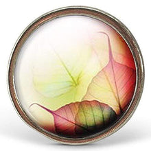 Charger l&#39;image dans la galerie, Bague Cabochon &quot;Feuilles d&#39;automne&quot;, argenté (ref.61a)