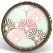 Charger l&#39;image dans la galerie, Bague Cabochon - Fleurs &quot;Fleurs Japonaises&quot; ,  bronze (ref.16)