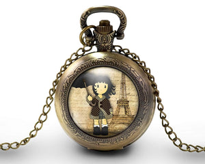 Montre gousset  Petite Fille, Parapluie "La Petite Fille à Paris"