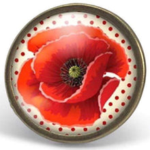 Charger l&#39;image dans la galerie, Bague cabochon &quot;joli coquelicot&quot;,bronze (ref.89)