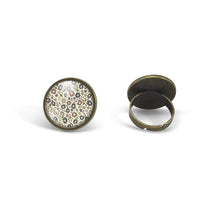 Charger l&#39;image dans la galerie, Bague Cabochon - Fleurs &quot;Belles Fleurs&quot; ,  bronze (ref.11)