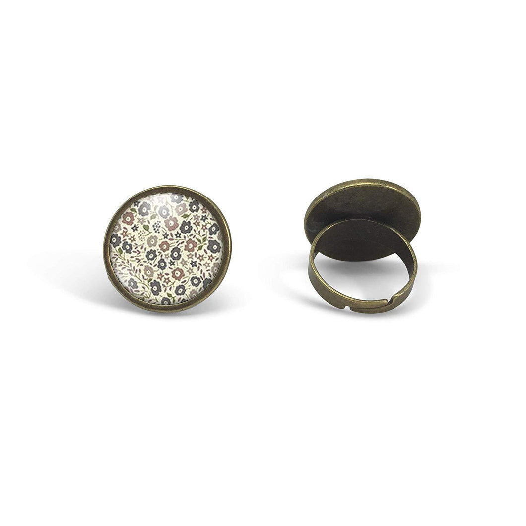 Bague Cabochon - Fleurs 