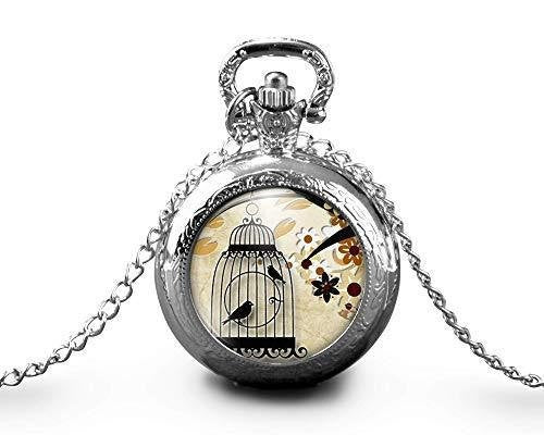 Montre gousset  Oiseau, cage 