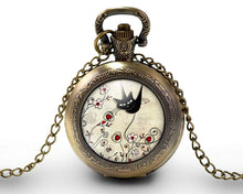 Charger l&#39;image dans la galerie, Montre gousset  Chat, Fleur &quot;Le Chat du Pays&quot;     bronze (ref.32)