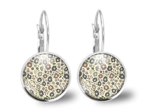 Boucles d'oreilles Fleurs Cabochon "Belles Fleurs (ref.11a)