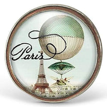 Charger l&#39;image dans la galerie, Bague Cabochon &quot;Souvenir de Paris&quot;,   argenté (ref.98a)