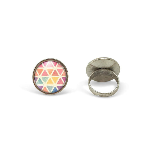 Bague Cabochon, Triangles 