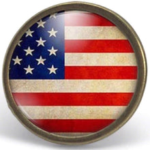 Charger l&#39;image dans la galerie, Bague Cabochon &quot;Etats Unis&quot;,bronze (ref.97)