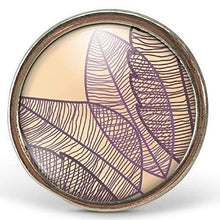 Charger l&#39;image dans la galerie, Bague Cabochon - Feuille &quot;Violet Feuilles , argenté (ref.45a)