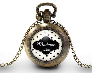 Montre gousset, nuage, rêve "madame Rêve B", bronze (ref.40)
