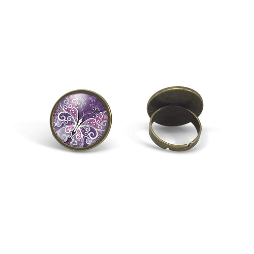 Bague Cabochon - Papillon 