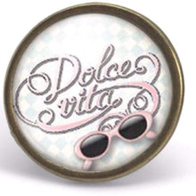Charger l&#39;image dans la galerie, Bague cabochon &quot;la dolce vita&quot;,bronze (ref.64)