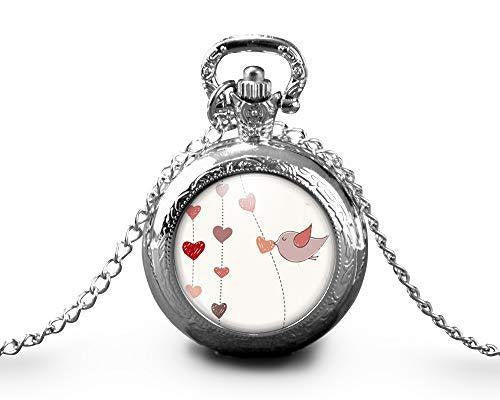 Montre gousset collier oiseau 