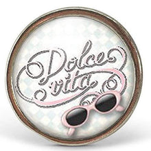 Charger l&#39;image dans la galerie, Bague Cabochon &quot;La Dolce Vita&quot;, argenté (ref.64a)