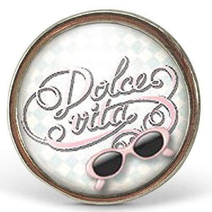 Bague Cabochon "La Dolce Vita", argenté (ref.64a)