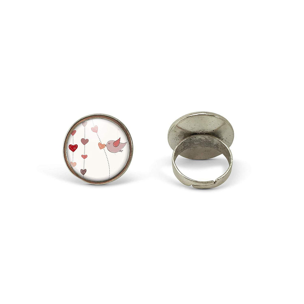 Bague Cabochon, Bague Illustrée Petite Fille, 