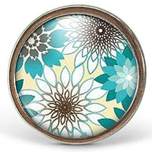 Charger l&#39;image dans la galerie, Bague Cabochon - Fleur &quot;Fleurs d&#39;été&quot; , argenté (ref.8a)