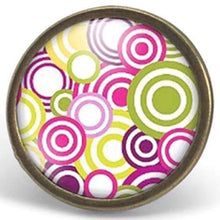 Charger l&#39;image dans la galerie, Bague Cabochon - Pois &quot;Les Années 70&quot;, bronze (ref.3)