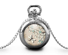 Charger l&#39;image dans la galerie, Montre gousset &quot;printemps&quot;, argenté (ref.83a)
