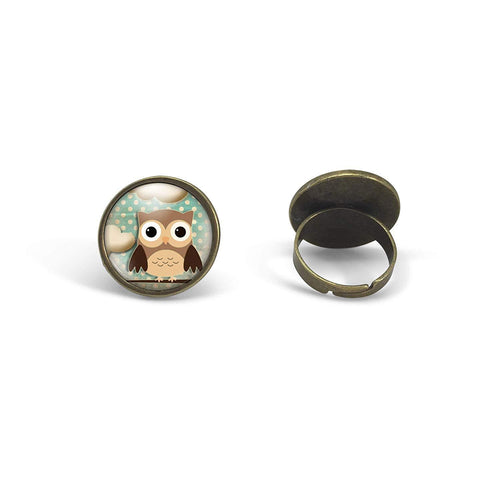 Bague Cabochon - Hibou 