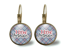 Charger l&#39;image dans la galerie, boucles d&#39;oreilles &quot;I love London&quot;, bronze (ref.36)