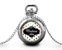 Charger l&#39;image dans la galerie, Montre gousset, nuage, rêve &quot;madame Rêve B&quot;, argenté (ref.40a)