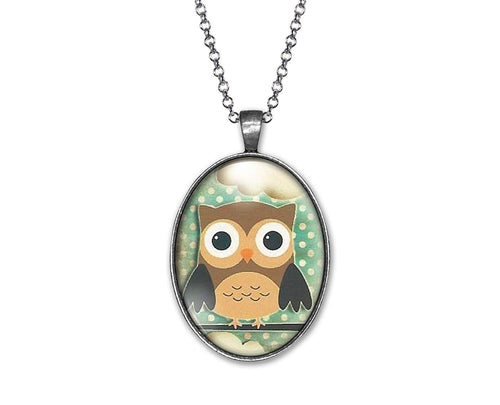 Collier Cabochon Hibou 