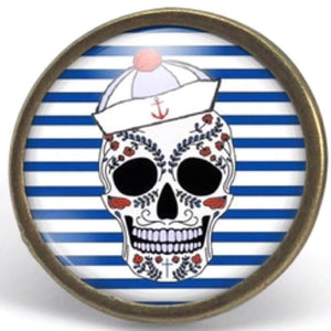 Bague cabochon "le pirate", bronze (ref.94)