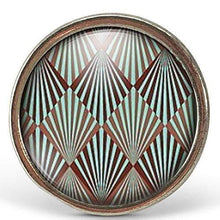 Charger l&#39;image dans la galerie, Bague Cabochon - Diamant &quot;diamants abstraits&quot;, argenté (ref.17a)